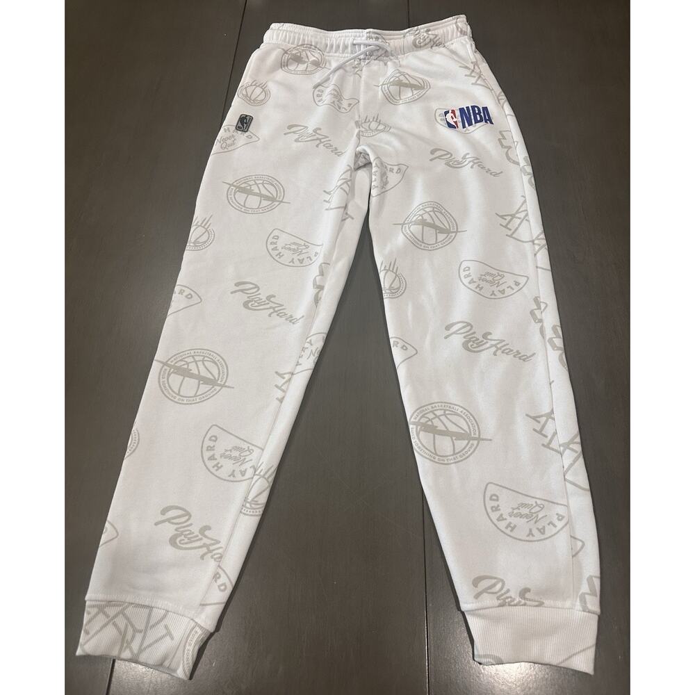 NBA Mens Jogger Sweat Pants Basketball Pockets 27" Inseam White